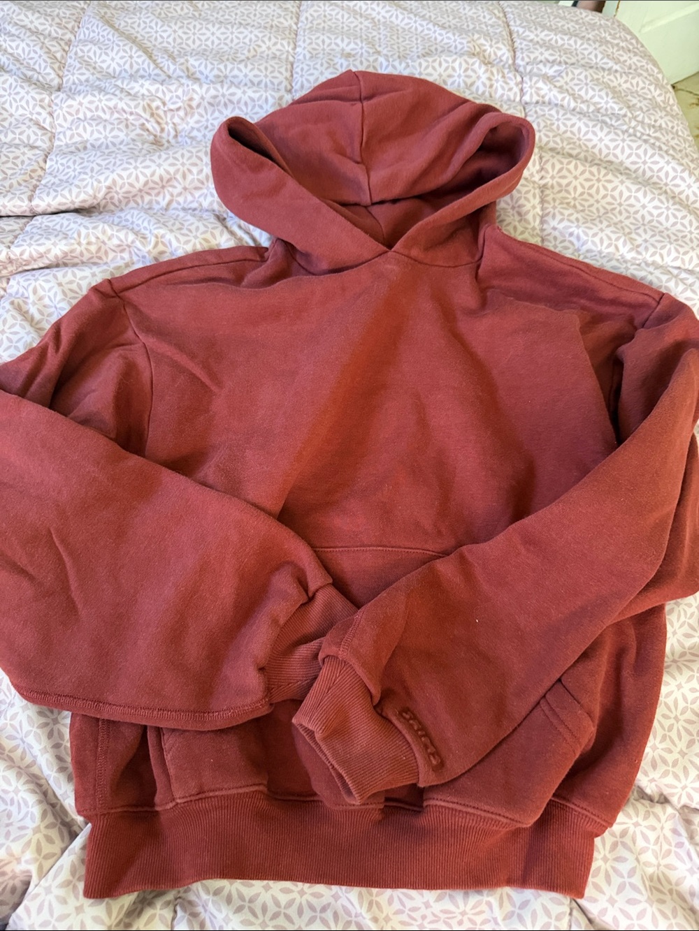 SKIMS Cozy Pullover Hoodie in Rust Red